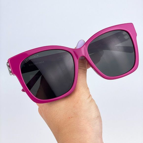 Balenciaga BB0102SA 013 Sunglasses Fuchsia Pink Grey Square Women main image 8